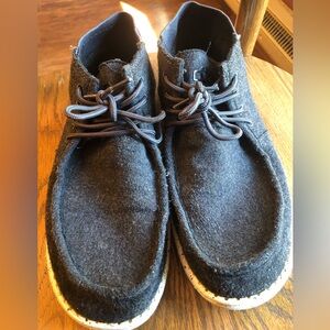 Hey Dude Wayne Charcoal High Top Sneakers Shoes Mens Size 11.5 Lace Up Casual